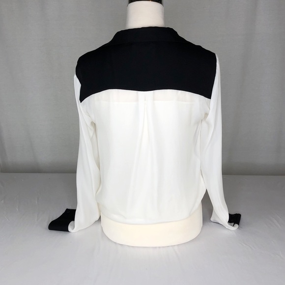 ✨HP✨Michael Stars Black/Ivory Long Sleeve Top S - Picture 3 of 7